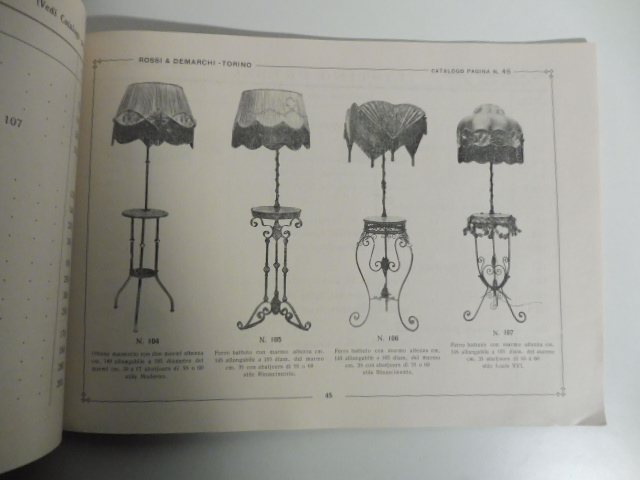 Premiata fabbrica lampadari in ferro battuto e ottone. Rossi & Demarchi, Torino